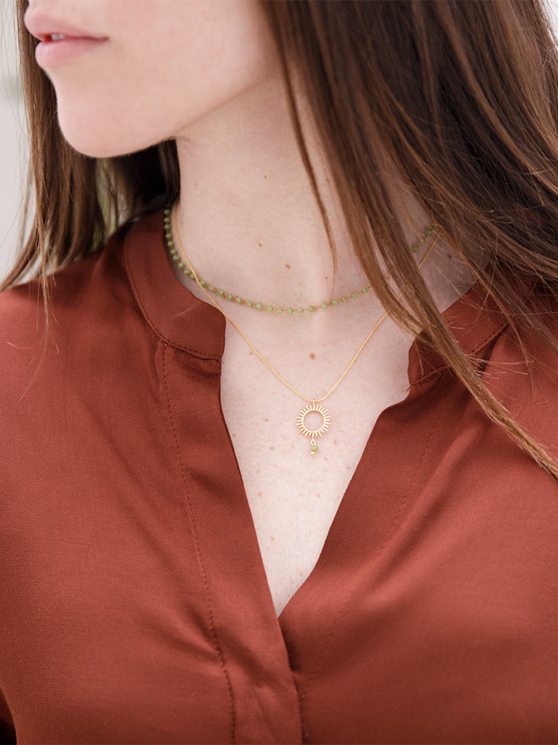 COLLAR NORA VERDE DOBLE
