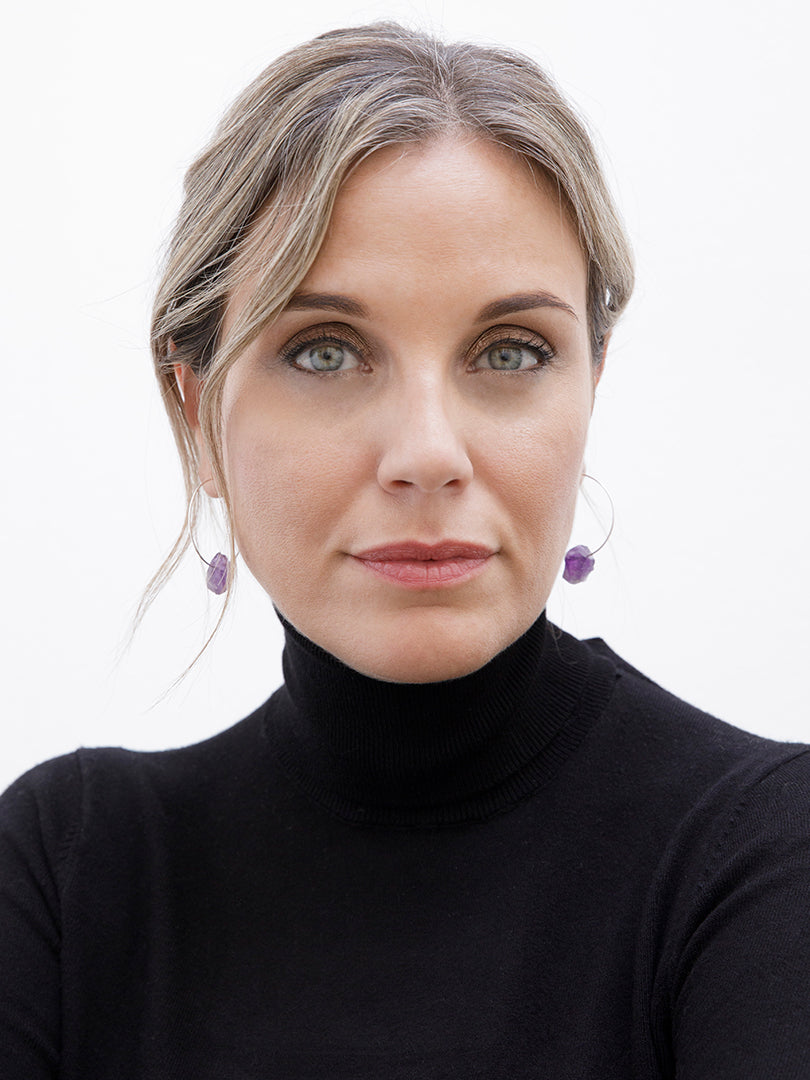 PENDIENTES MOIRA AMATISTA ORO